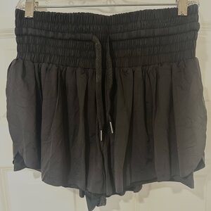 Blaosn Elegant Black High Waist Flowy Women's Shorts with Under Shorts. NWOT